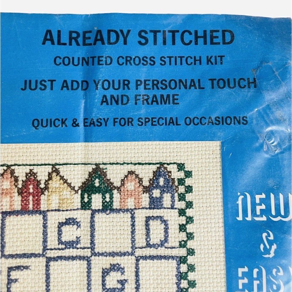 NOS Vintage 1980s Olde Towne Crafters Touch Counted Cross Stitch Kit Personalize - Picture 3 of 9